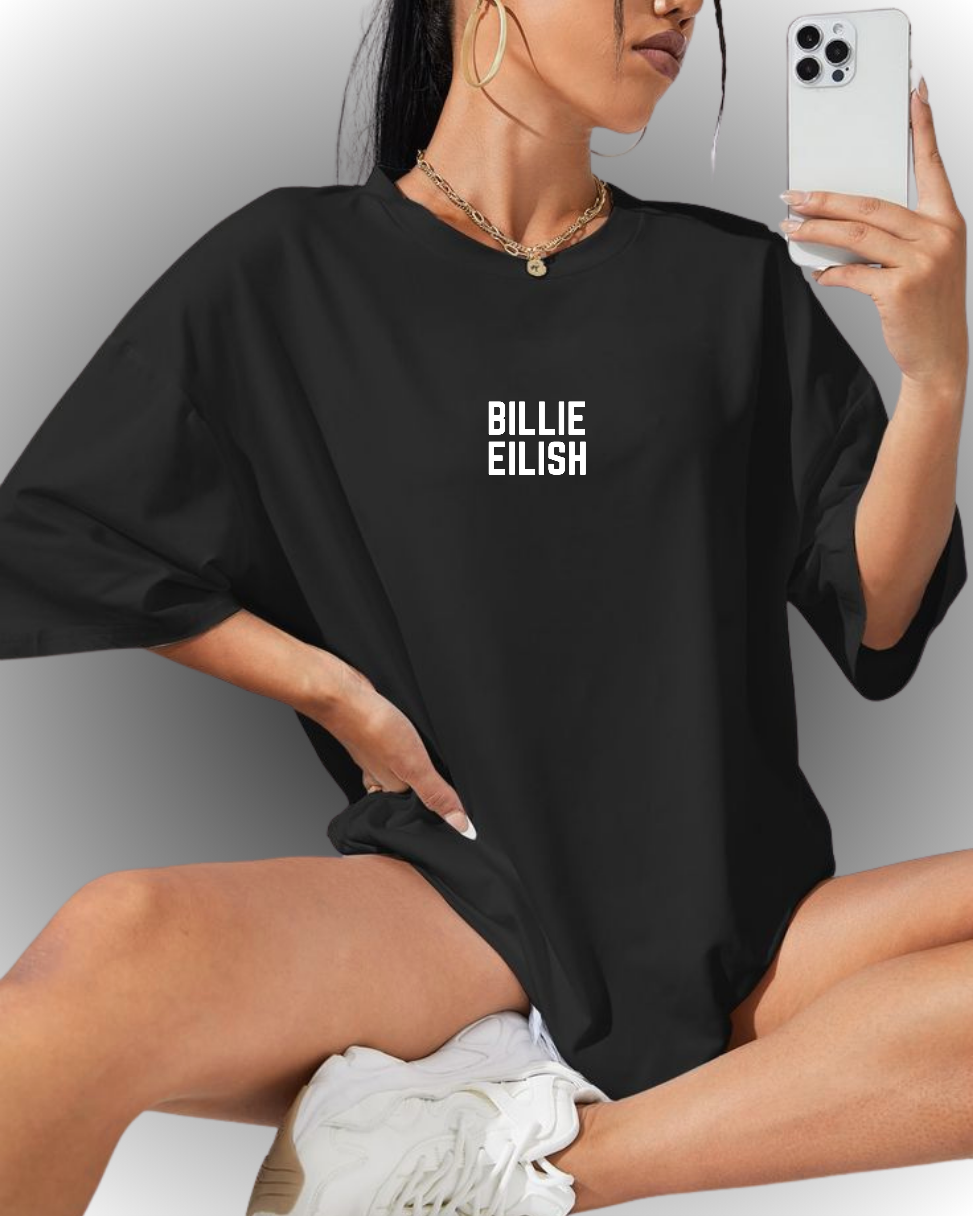 Unisex Oversized T-Shirt Drop Shoulder - Billie Eilish
