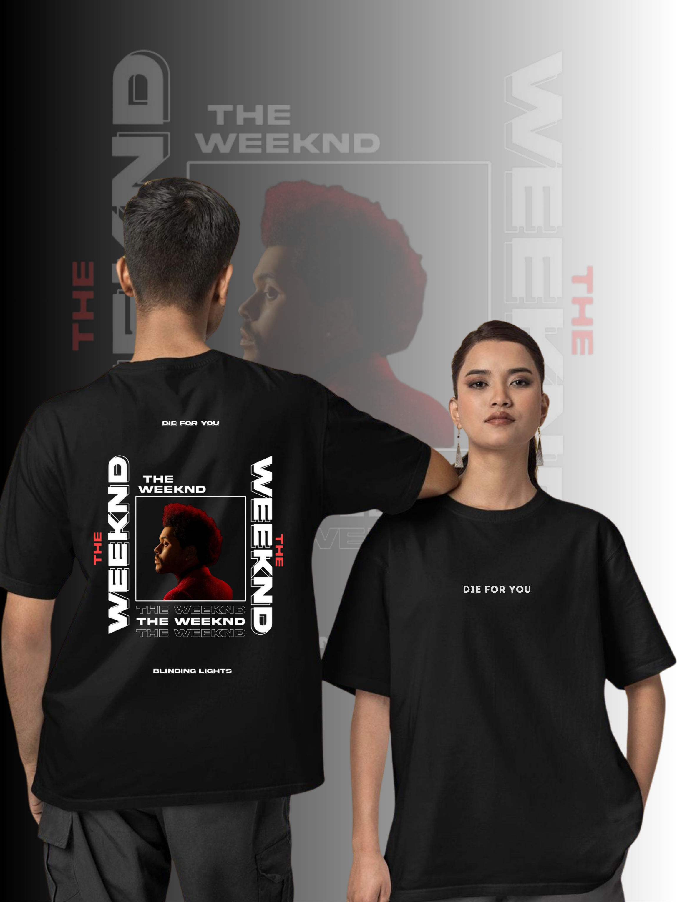 Unisex Oversized T-Shirt Drop Shoulder - The Weeknd