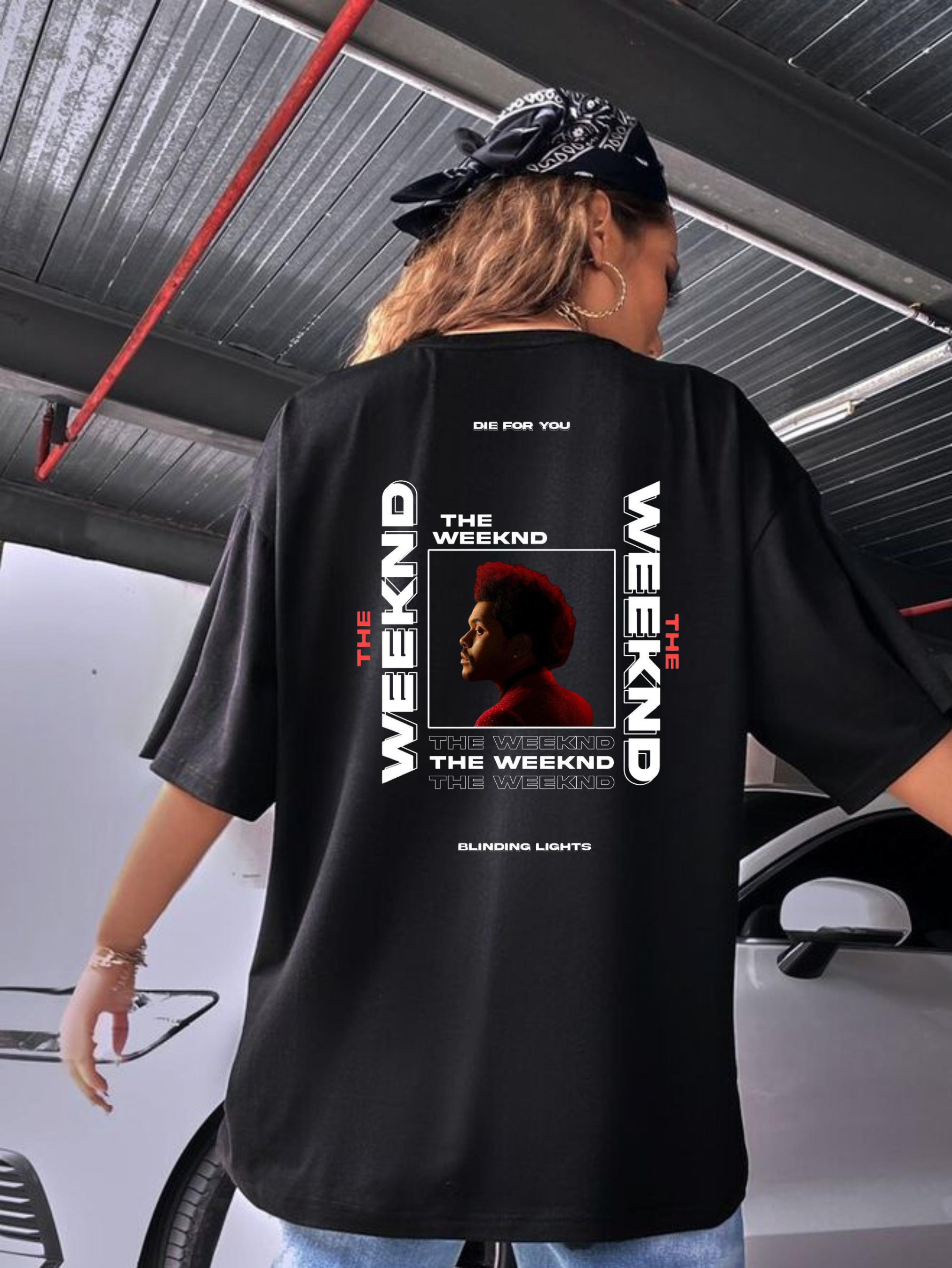 Unisex Oversized T-Shirt Drop Shoulder - The Weeknd