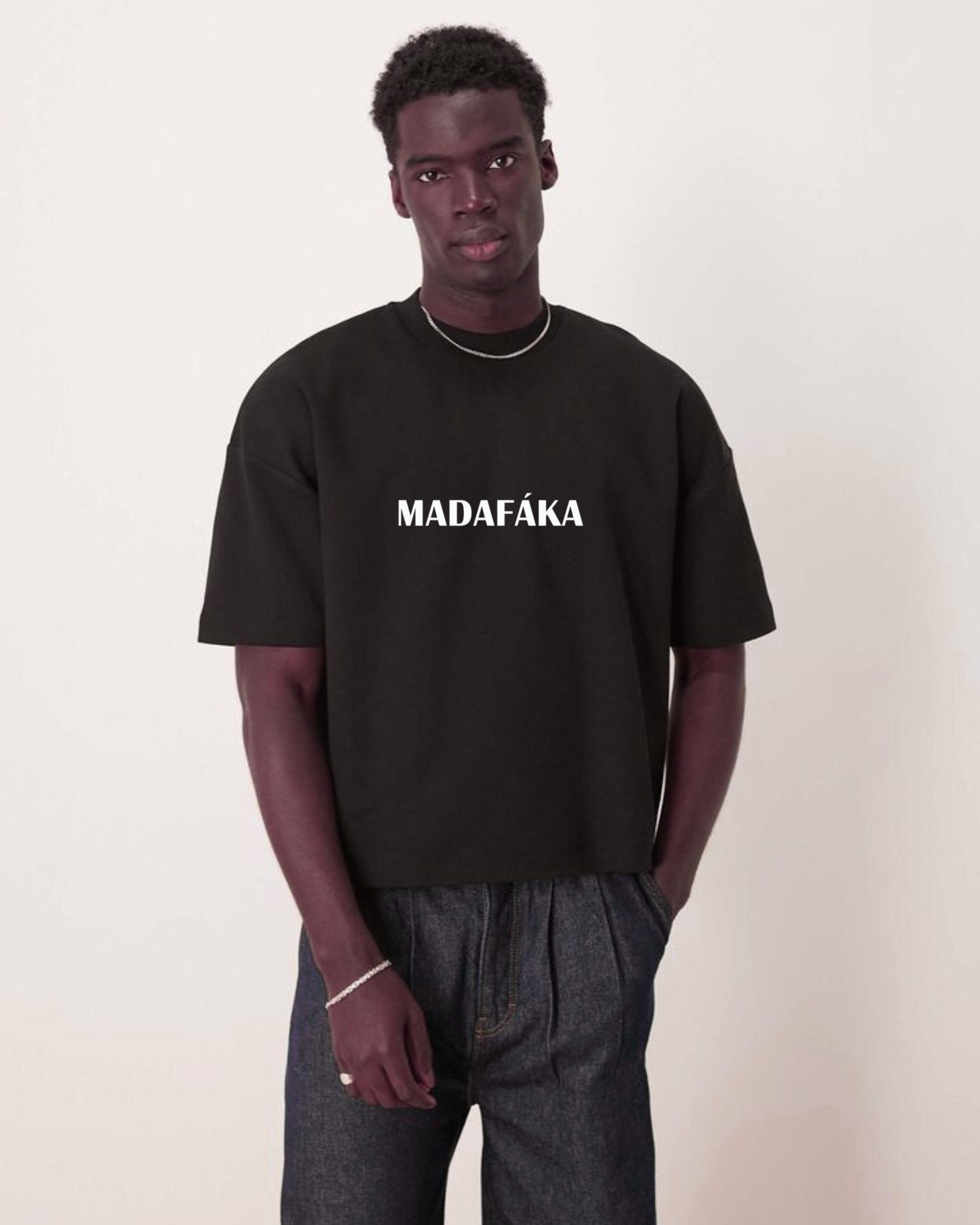 Unisex Oversized T-Shirt Drop Shoulder - Madafaka