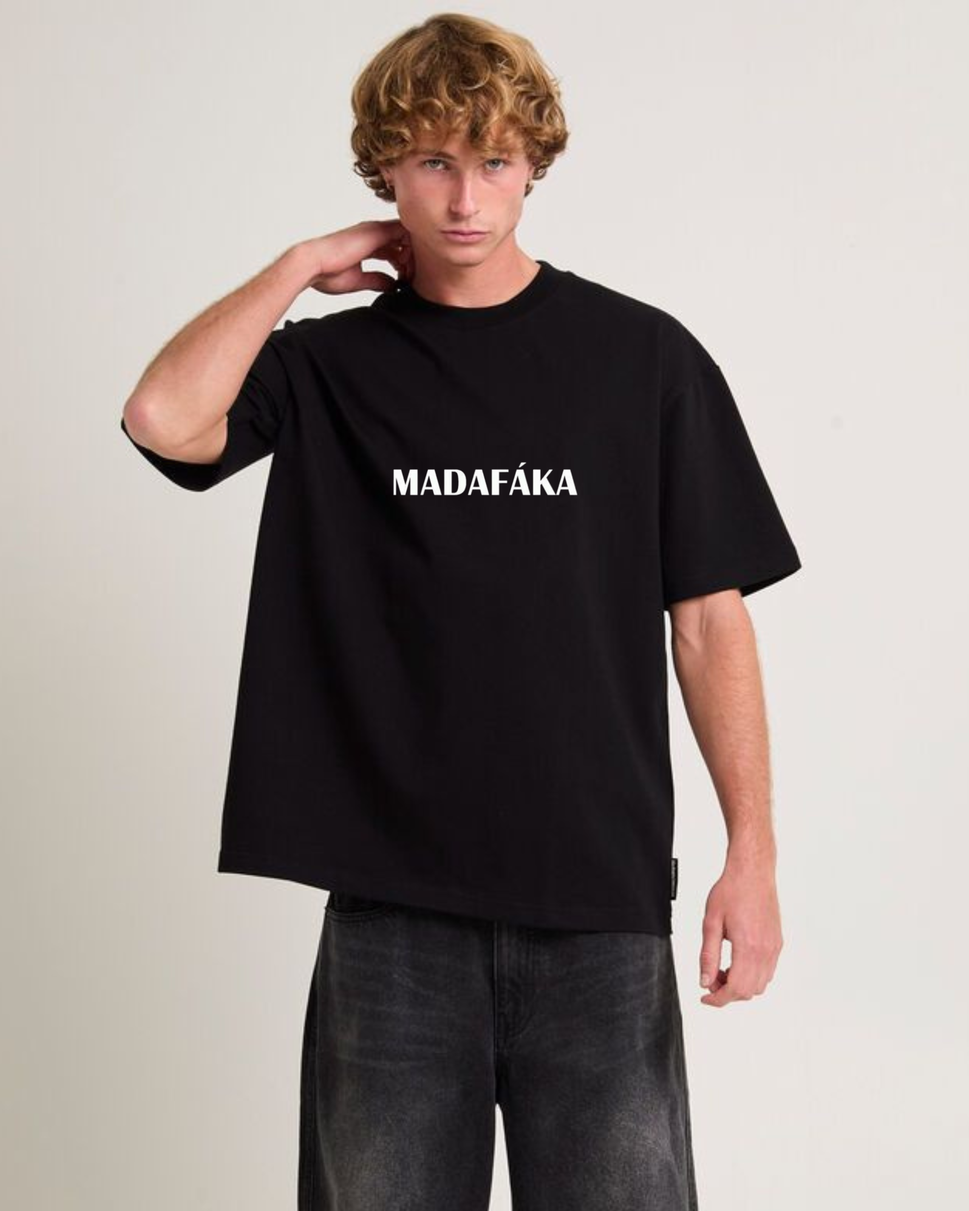 Unisex Oversized T-Shirt Drop Shoulder - Madafaka