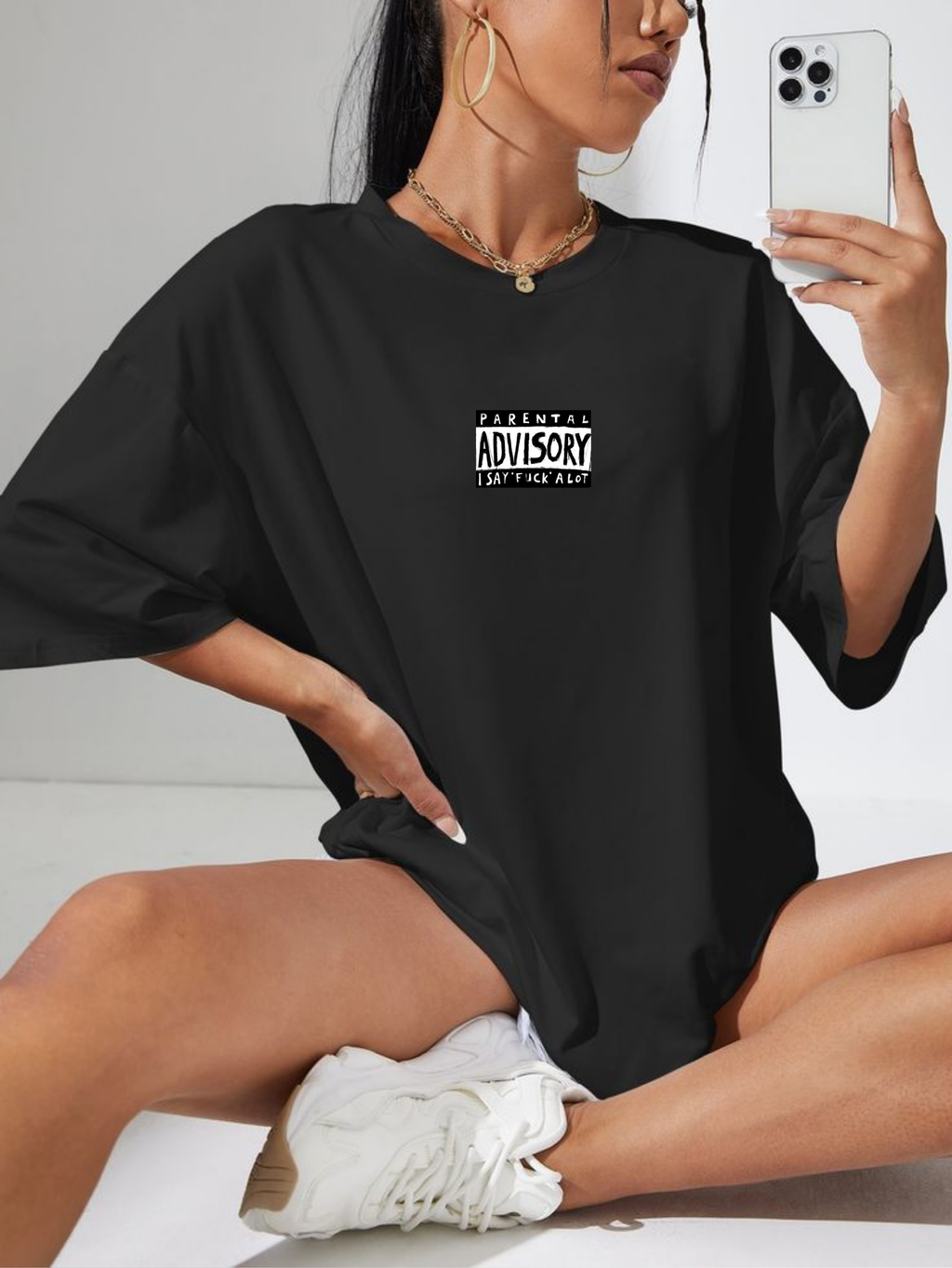 Unisex Oversized T-Shirt Drop Shoulder - Parental Advisory