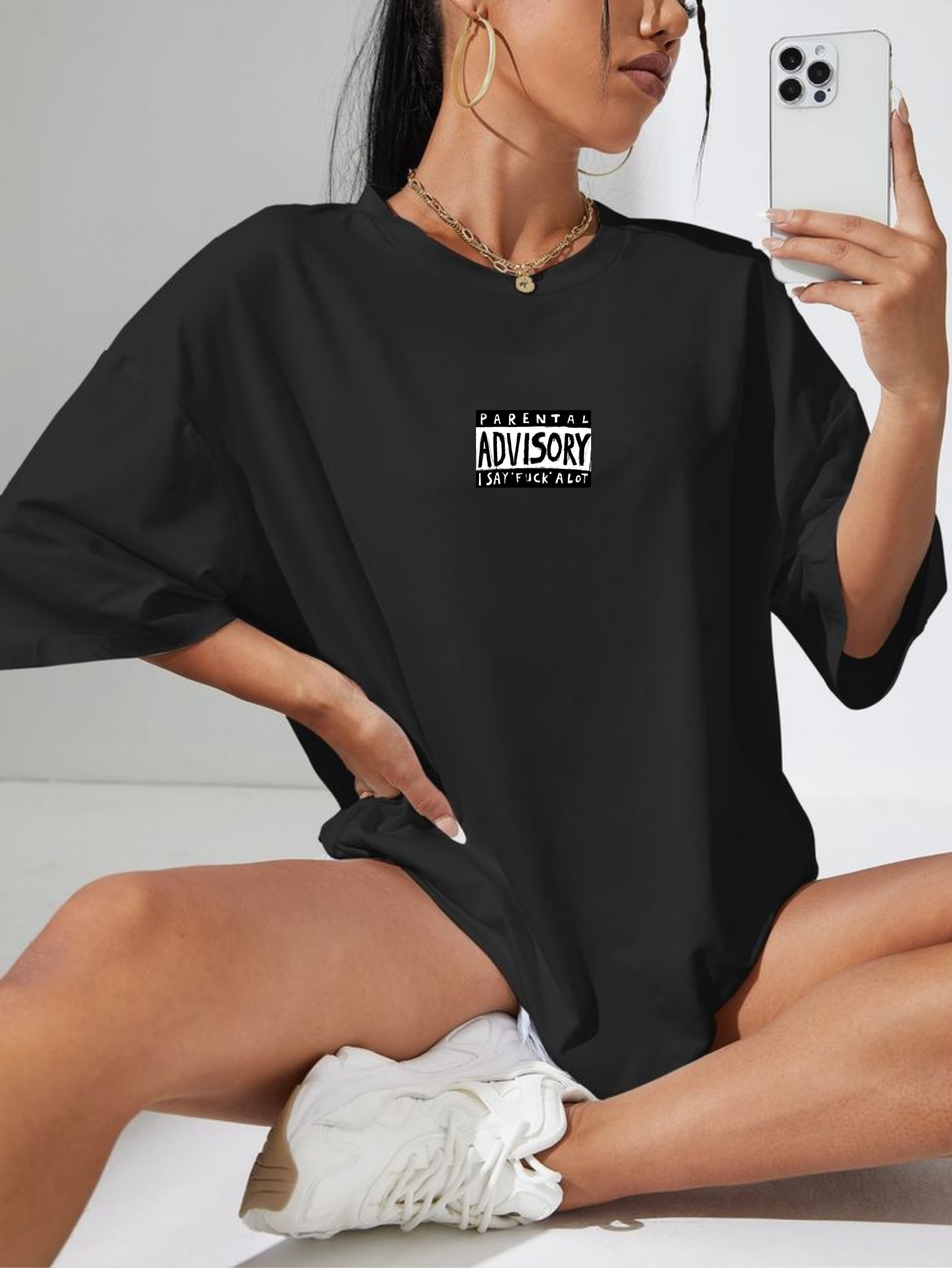 Unisex Oversized T-Shirt Drop Shoulder - Parental Advisory