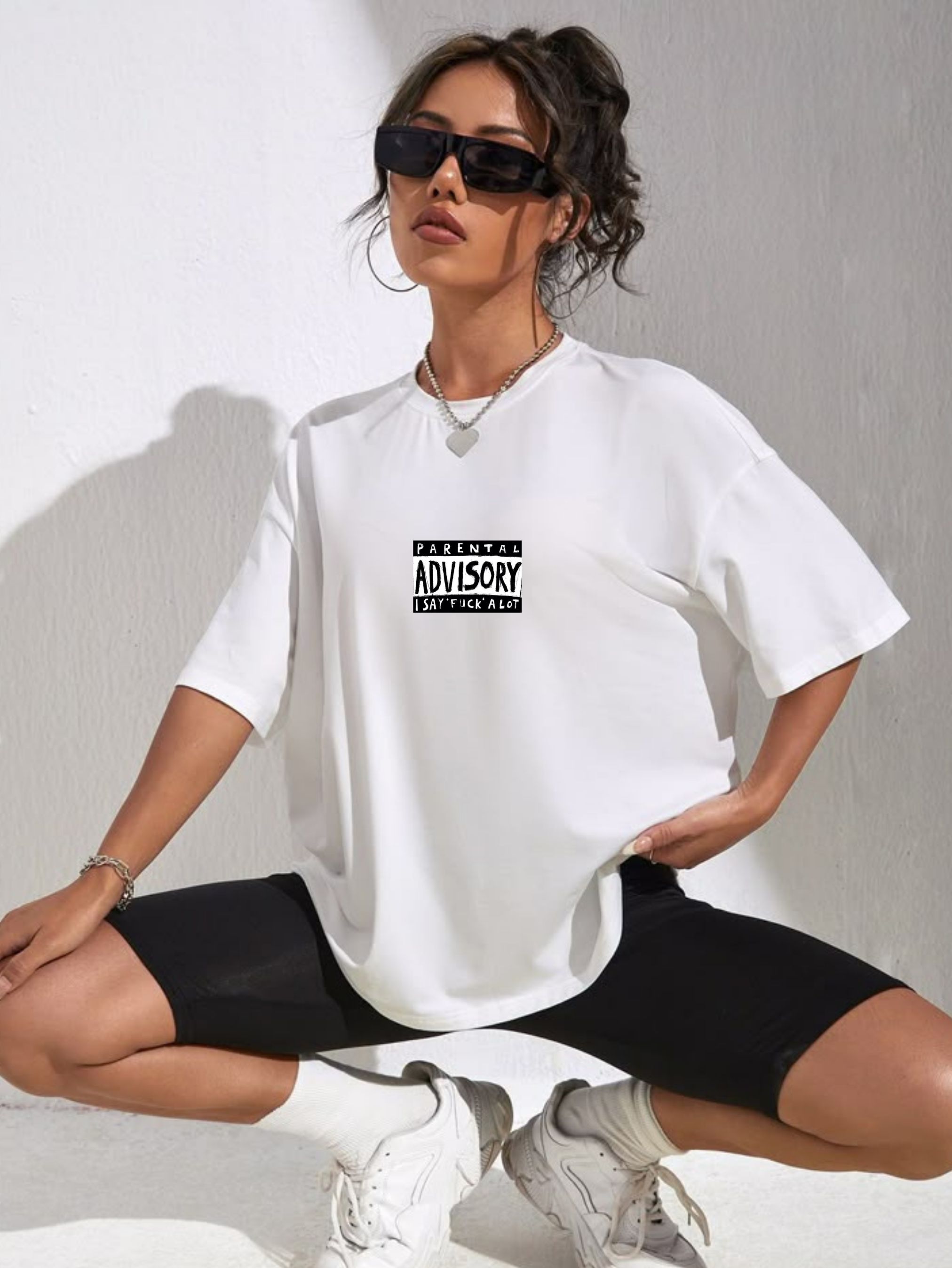 Unisex Oversized T-Shirt Drop Shoulder - Parental Advisory