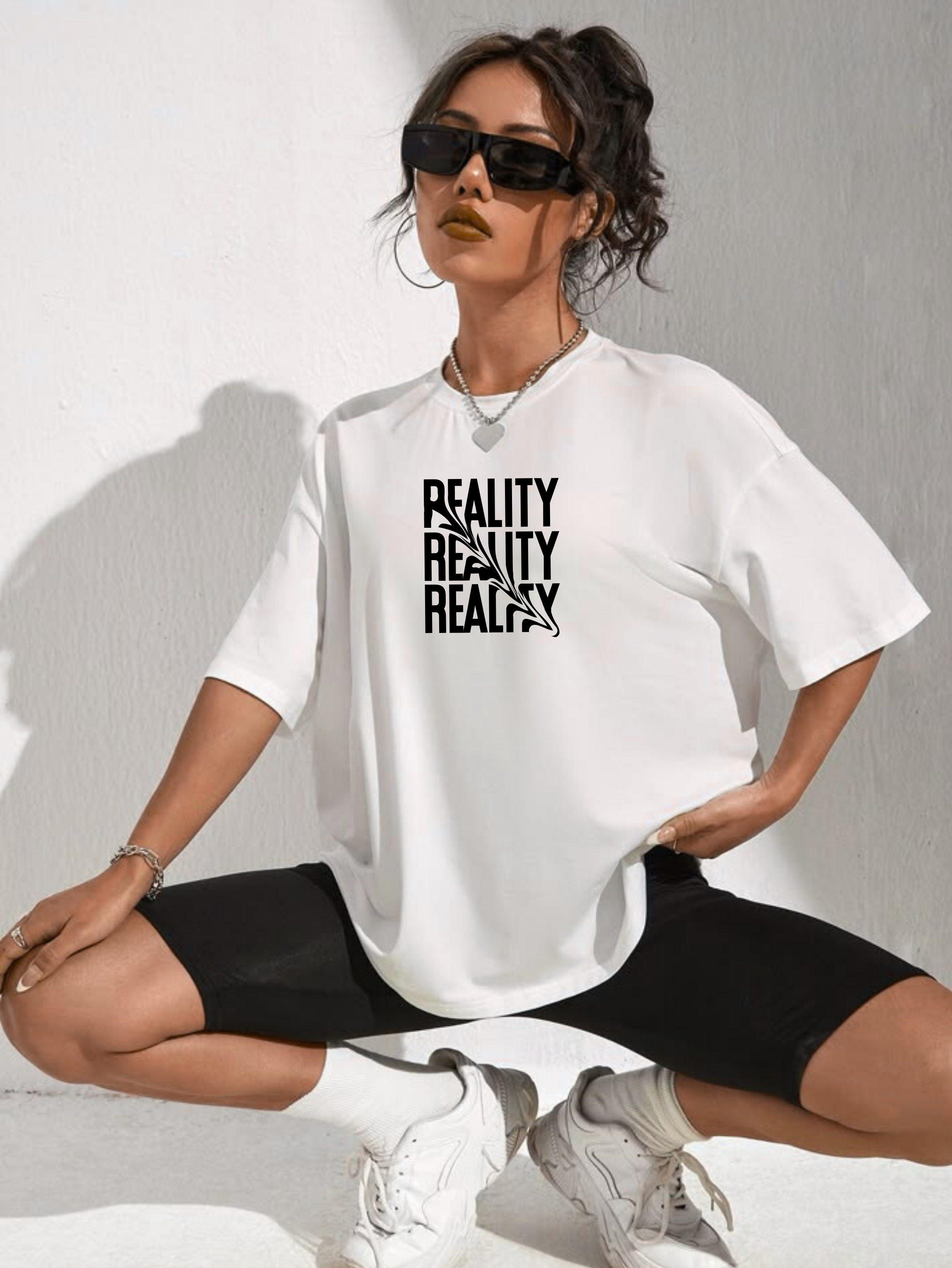 Unisex Oversized T-Shirt Drop Shoulder-Reality design