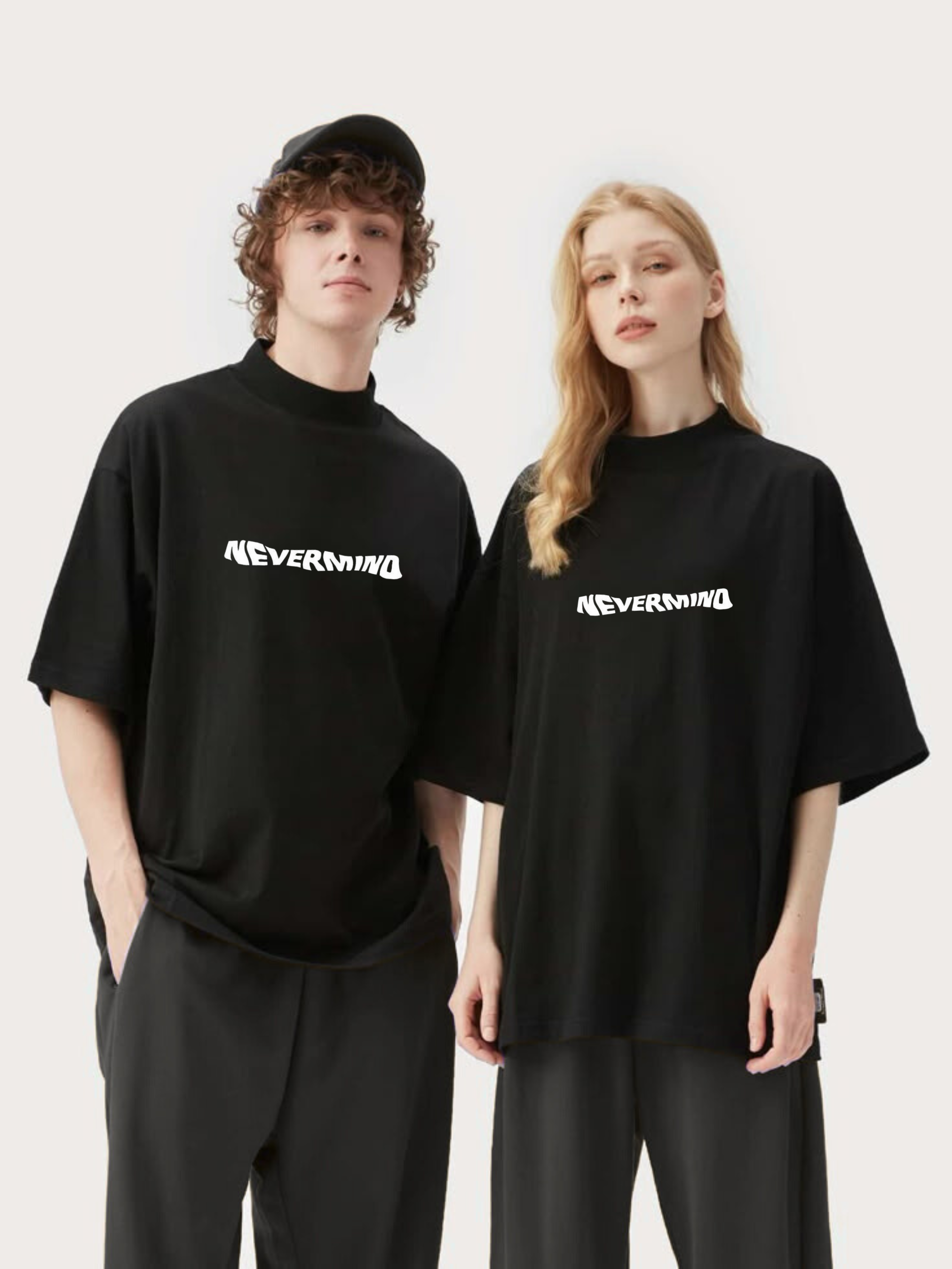 Unisex Oversized T-Shirt Drop Shoulder - Nevermind